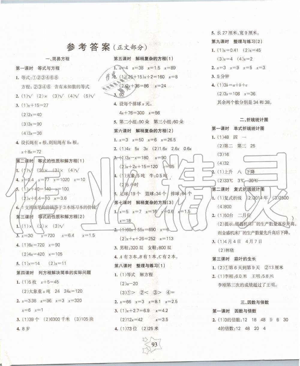 2020年整合集訓(xùn)天天練五年級(jí)數(shù)學(xué)下冊(cè)蘇教版 第1頁