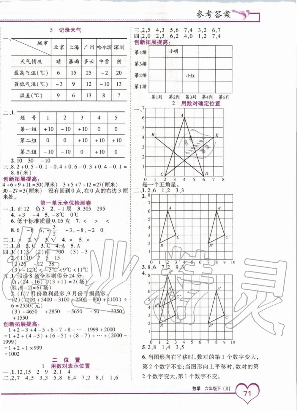 2020年全优备考六年级数学下册冀教版 第2页