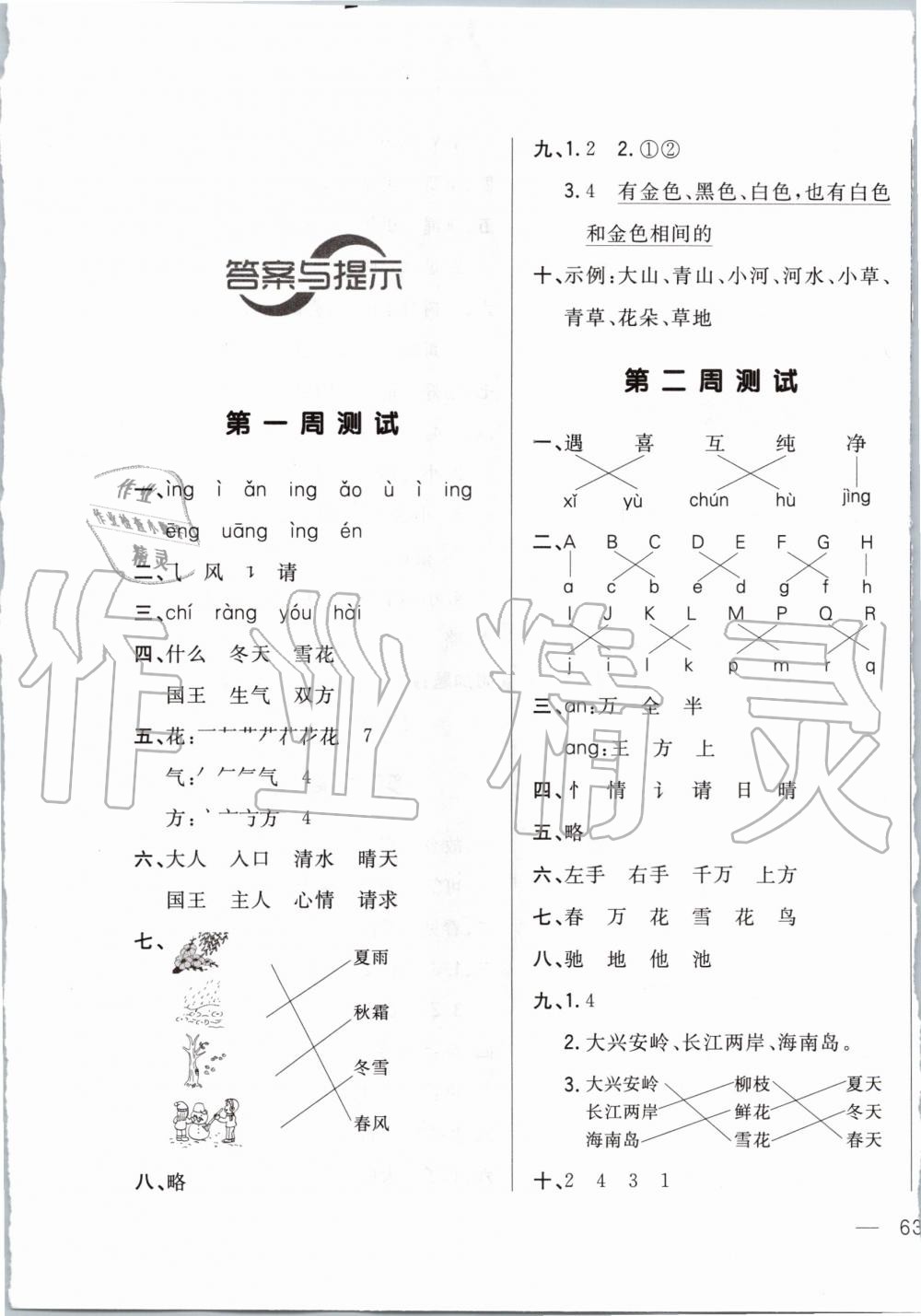 2020年悅?cè)缓脤W(xué)生周周測一年級語文下冊人教版 第1頁