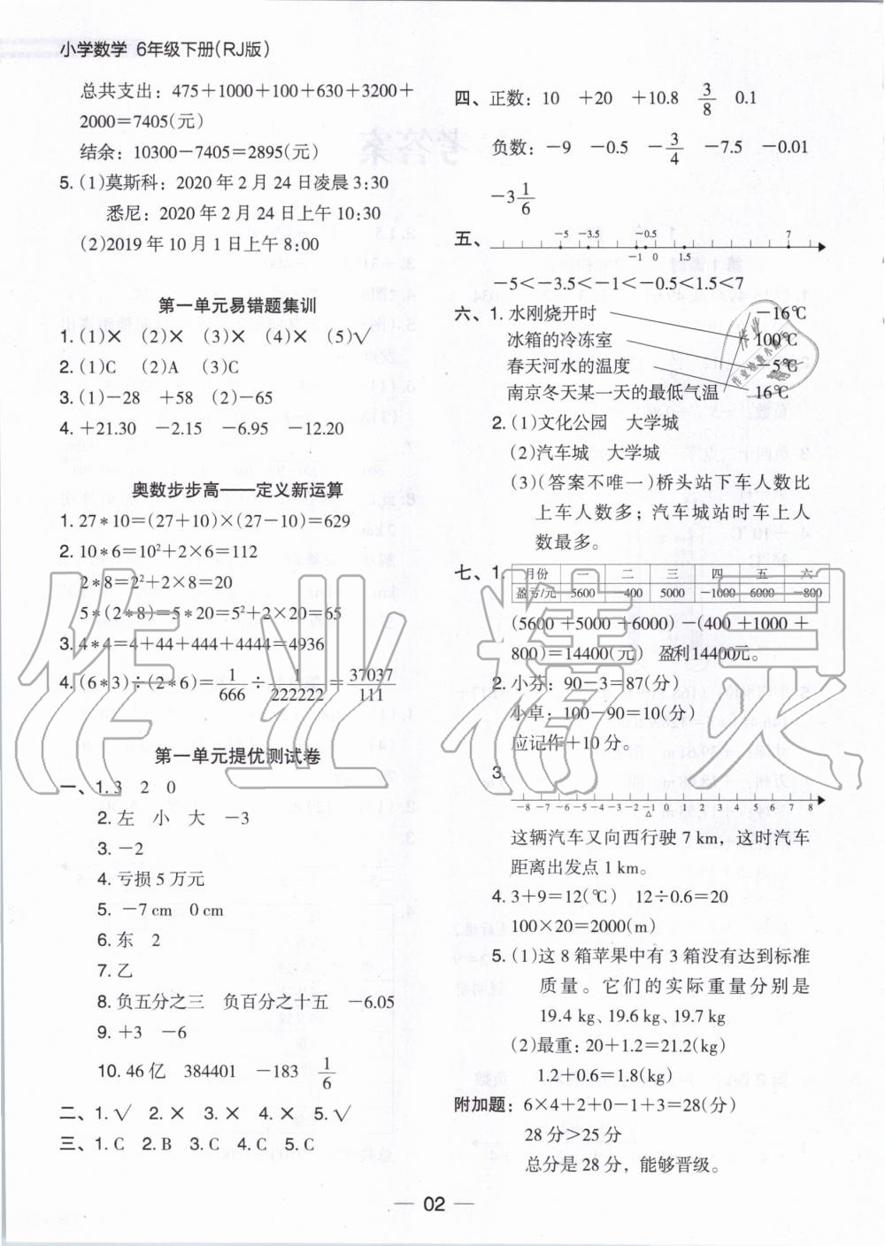 2020年木頭馬分層課課練六年級數(shù)學(xué)下冊人教版 第2頁