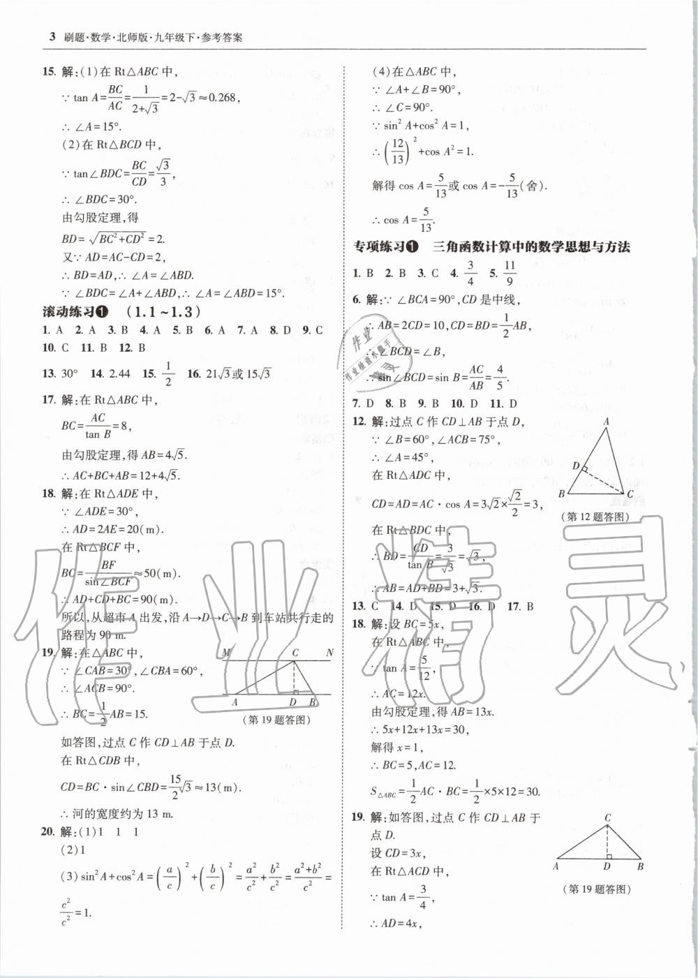 2020年北大綠卡刷題九年級數(shù)學下冊北師大版 第3頁