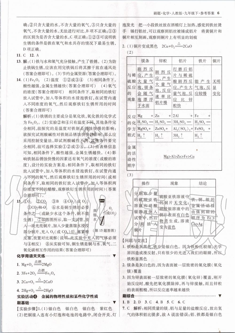 2020年北大绿卡刷题九年级化学下册人教版 第6页