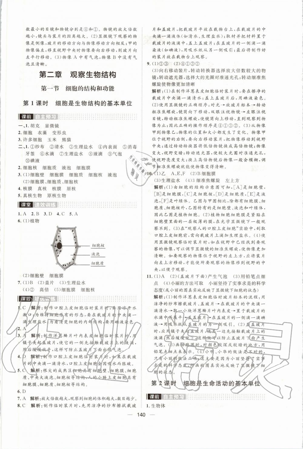 2019年陽(yáng)光計(jì)劃七年級(jí)生物上冊(cè)濟(jì)南版 第4頁(yè)