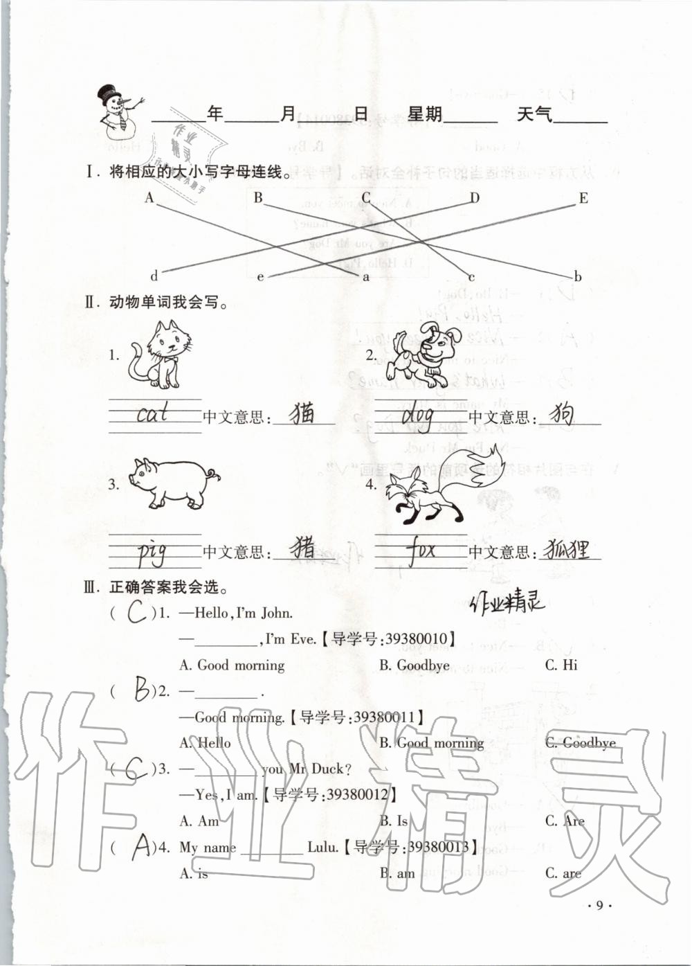 2020年世超金典假期乐园寒假三年级英语 第9页