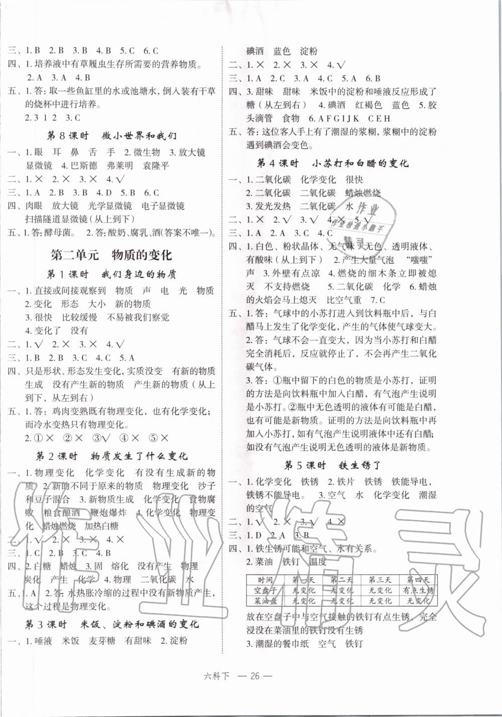 2020年名師面對面先學(xué)后練六年級科學(xué)下冊教科版 第2頁