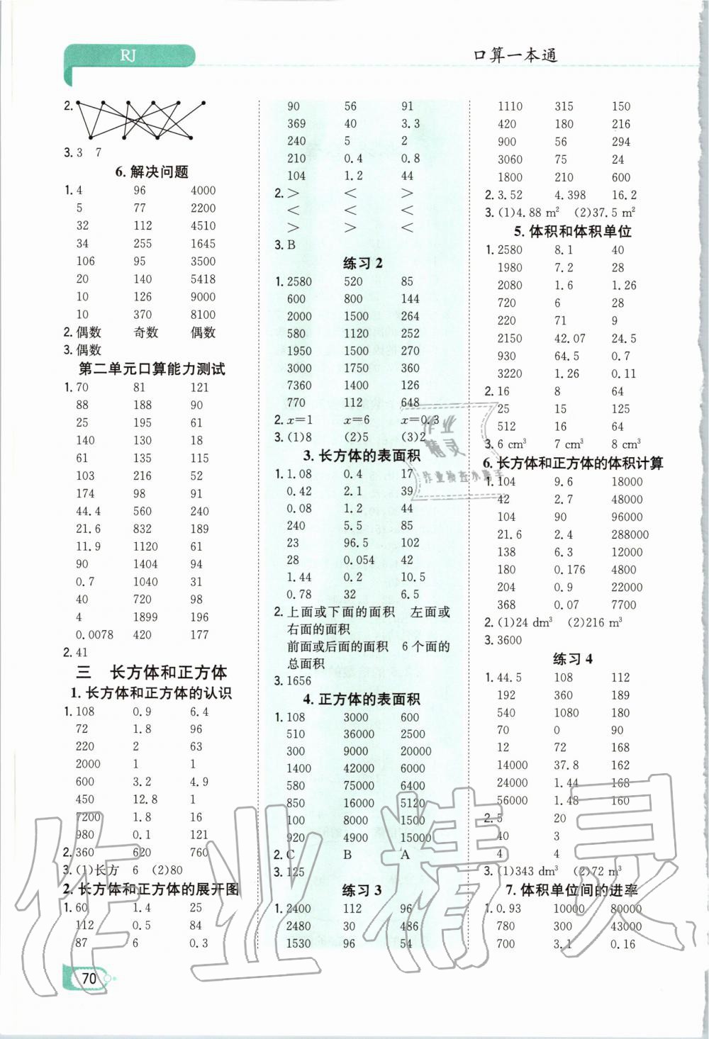 2020年口算一本通五年級(jí)數(shù)學(xué)下冊(cè)人教版 第2頁(yè)