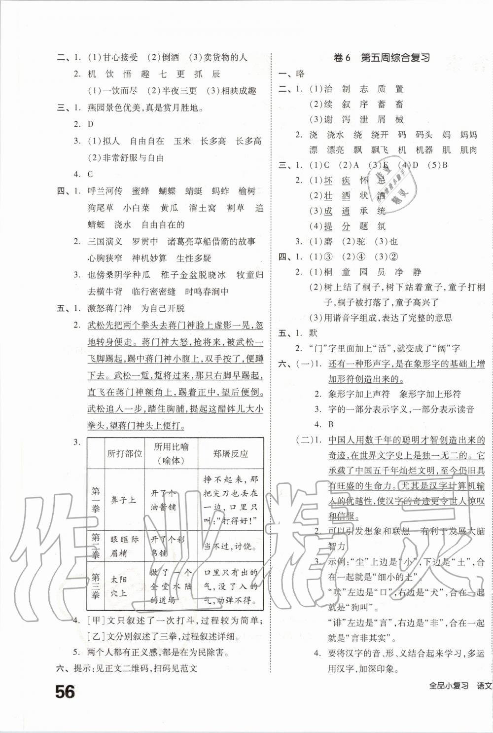 2020年全品小复习五年级语文下册人教版 第3页