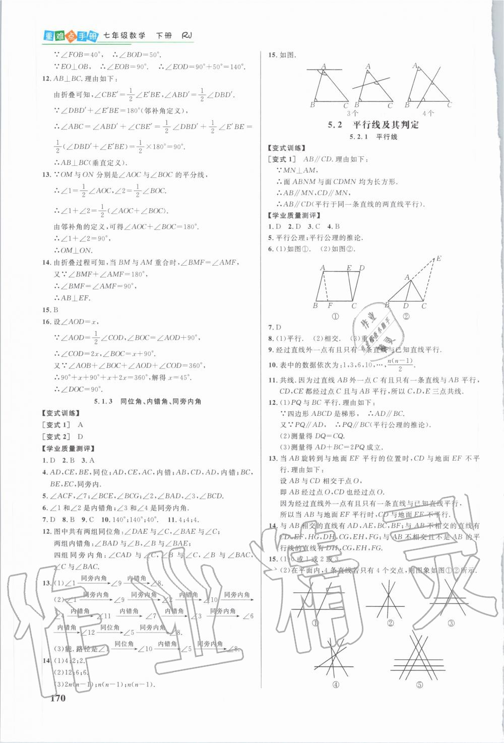 2020年重难点手册七年级数学下册人教版 第2页