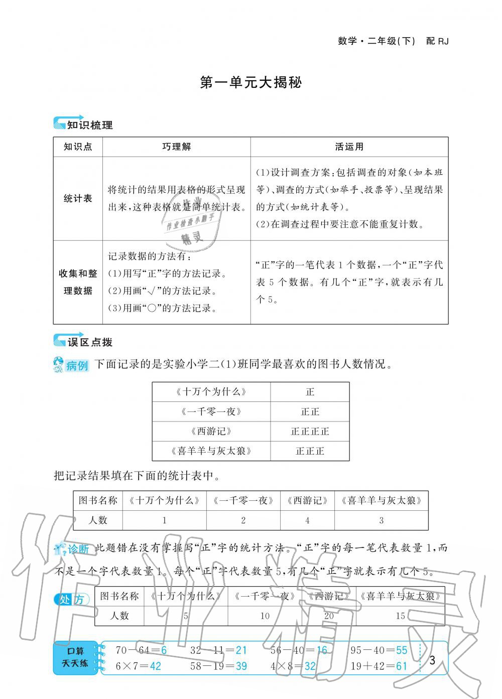 2020年小學(xué)1課3練培優(yōu)作業(yè)本二年級數(shù)學(xué)下冊人教版 第3頁