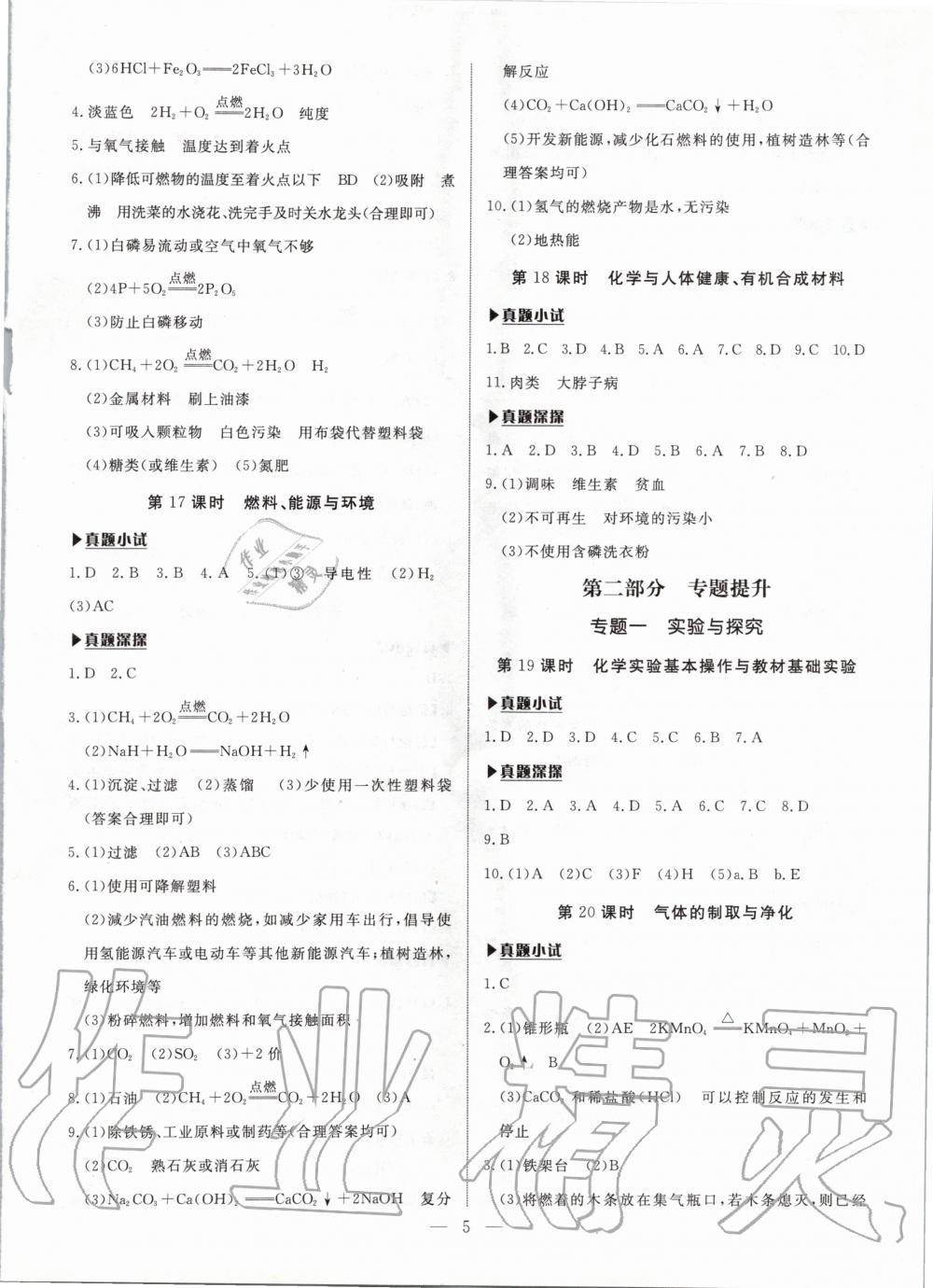 2020年湘岳中考化学永州专版 第5页