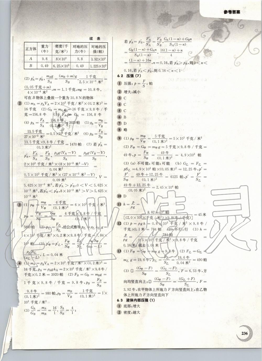 2019年第一作業(yè)九年級(jí)物理全一冊(cè)滬教版 第6頁