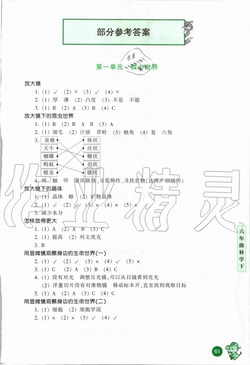 2020年每課一練小學(xué)科學(xué)六年級下冊教科版浙江少年兒童出版社 第1頁