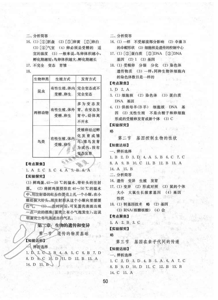 2020年初中基础训练八年级生物下册鲁教版五四制山东教育出版社 第2页