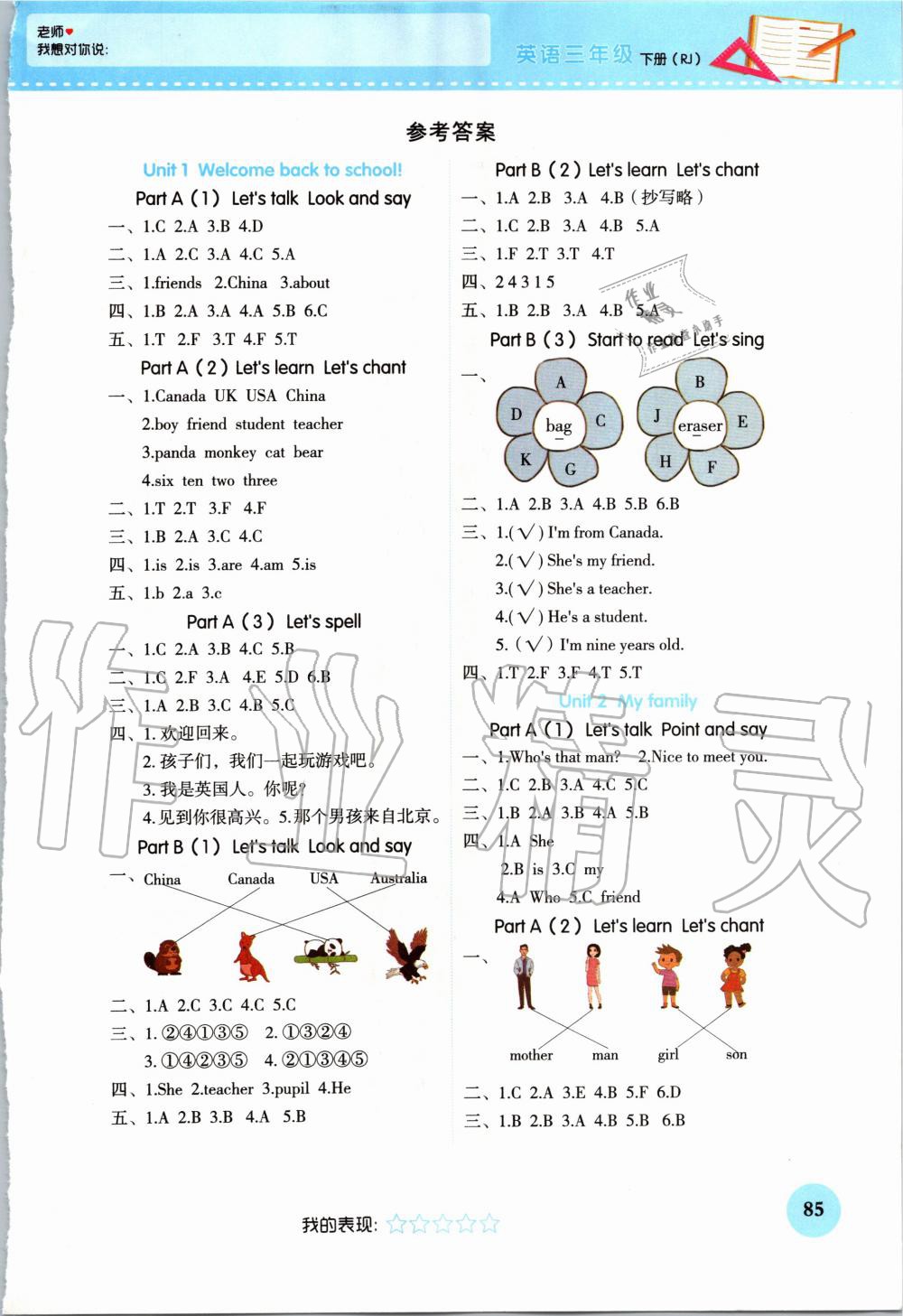 2020年黃岡隨堂練三年級英語下冊人教版 第1頁