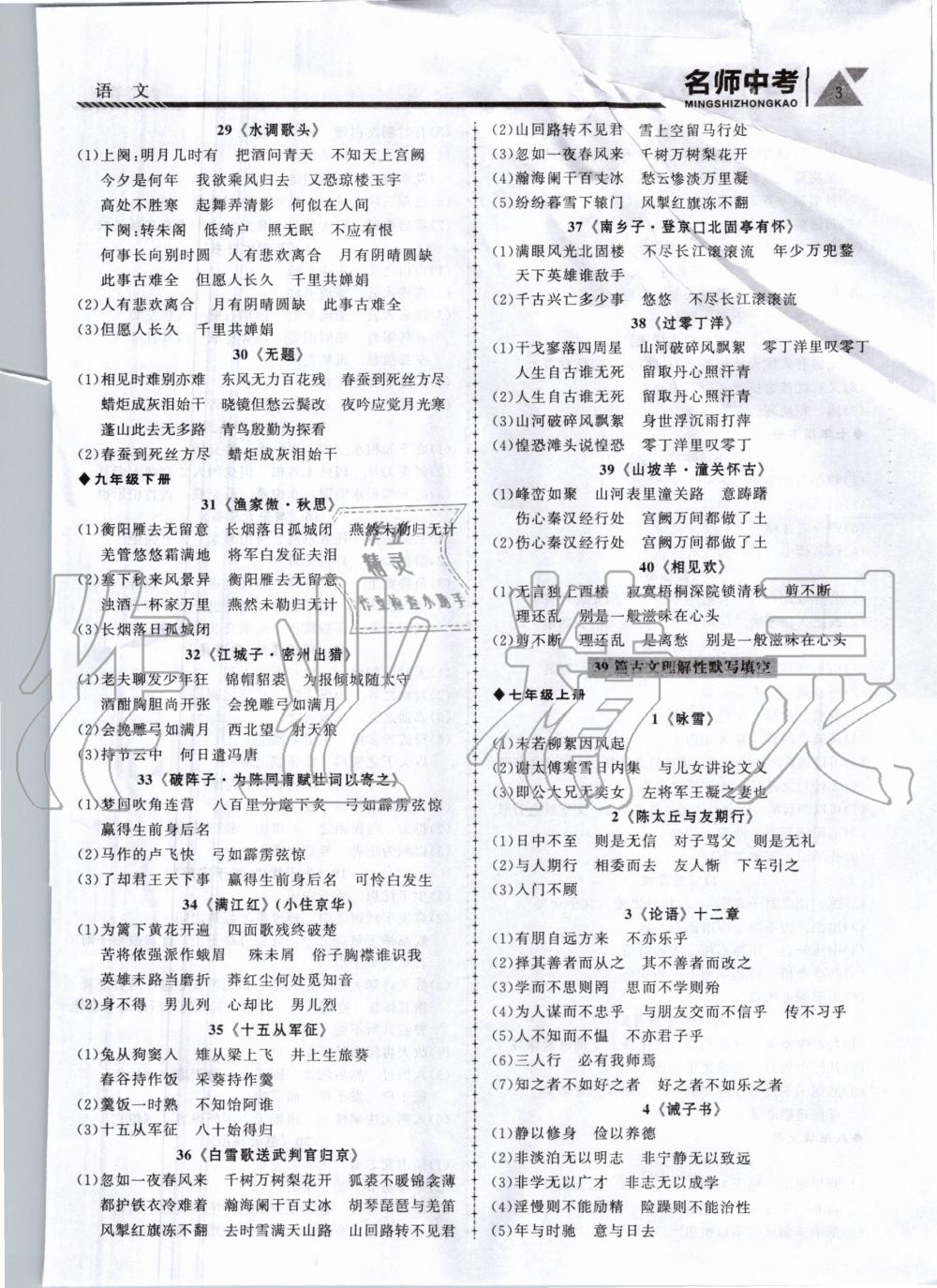 2020年名師中考廣東專用語文 第3頁