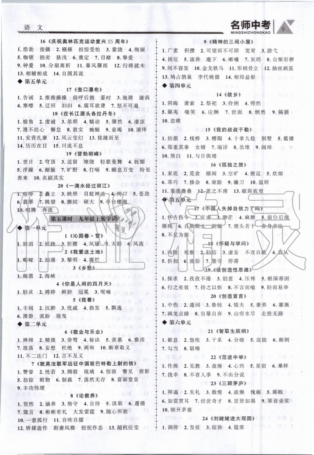 2020年名師中考廣東專用語文 第9頁