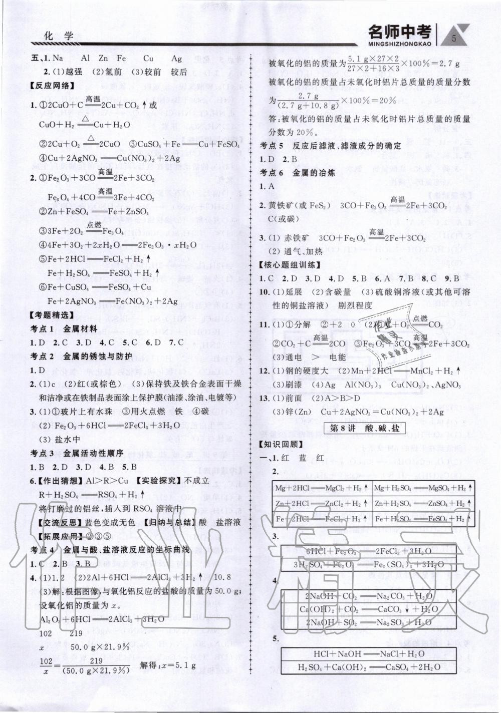 2020年名師中考廣東專用化學(xué) 第5頁