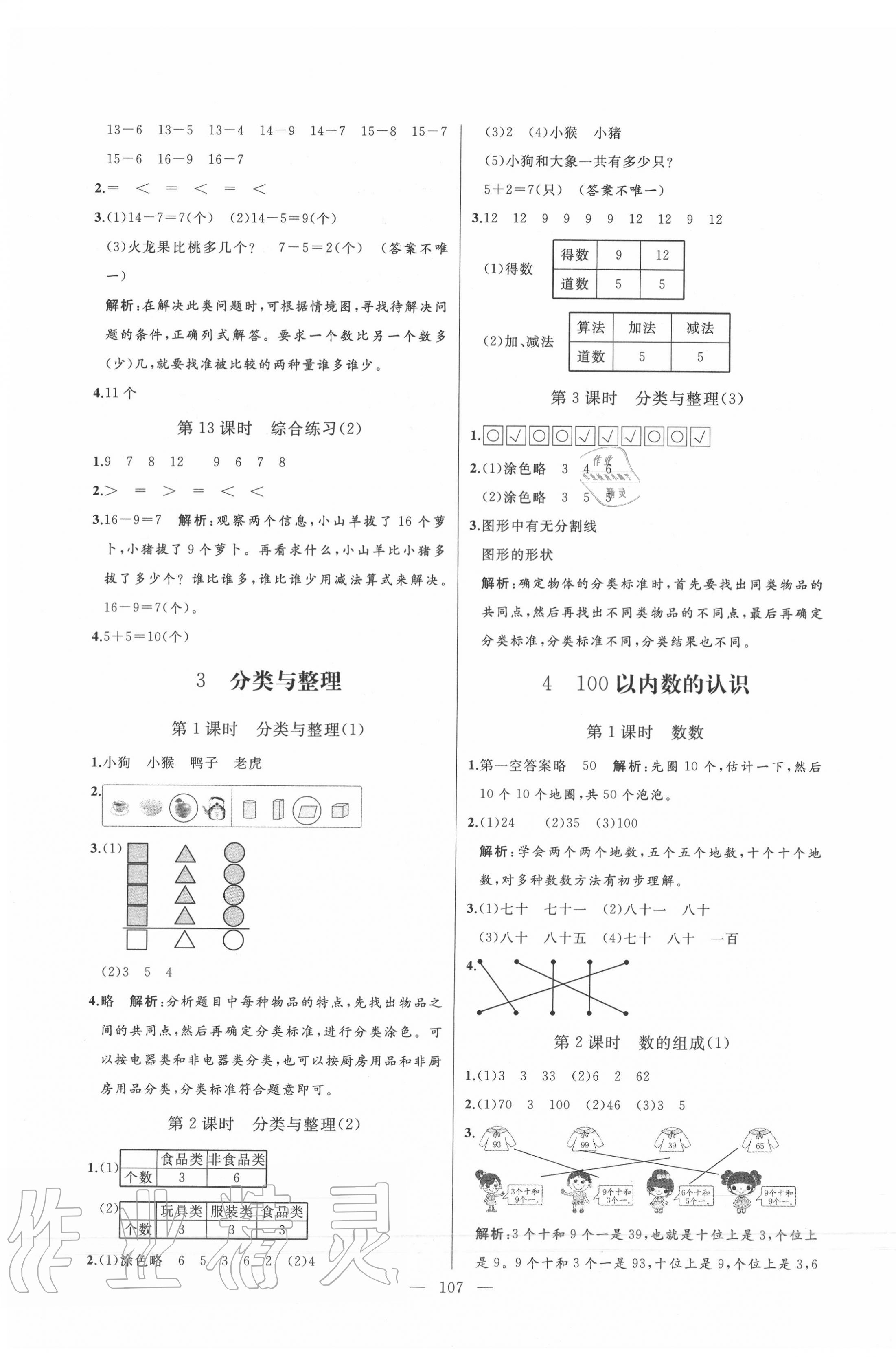 2020年亮點(diǎn)激活小學(xué)教材多元演練一年級(jí)數(shù)學(xué)下冊(cè)人教版 第3頁(yè)