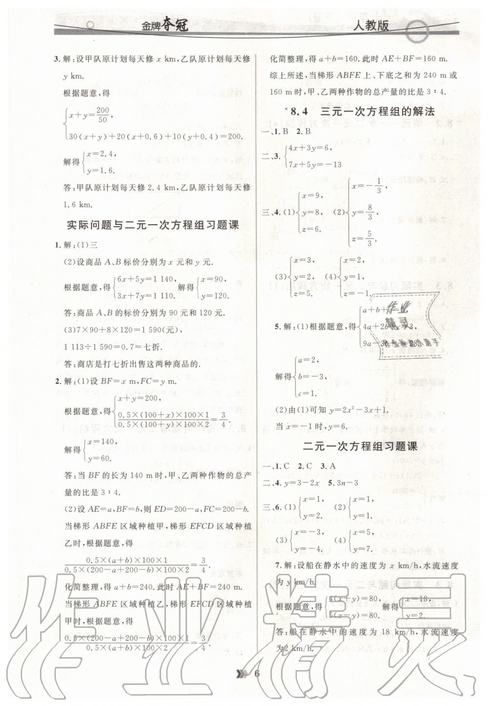 2020年点石成金金牌夺冠七年级数学下册人教版 第6页