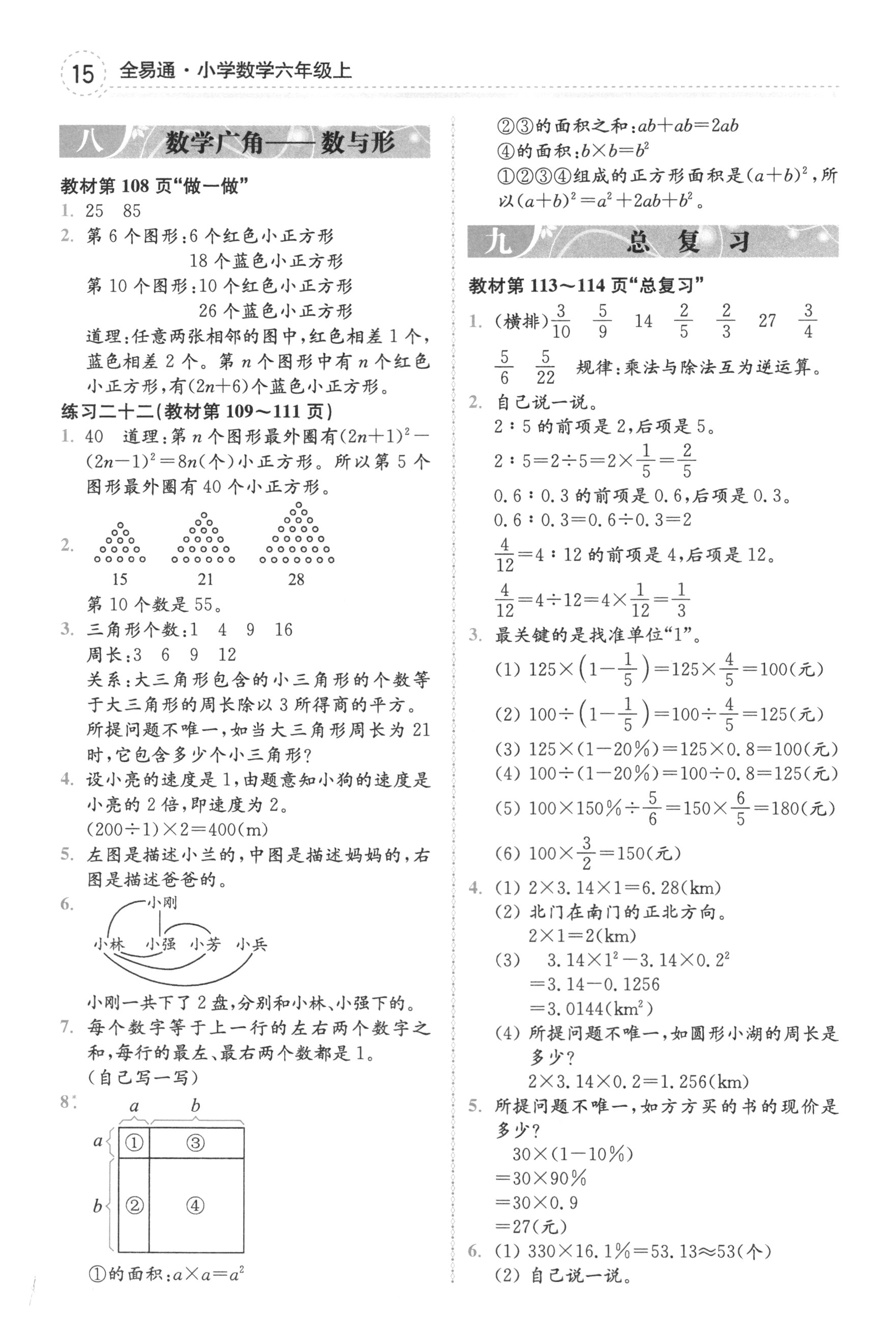 2018年課本人教版六年級(jí)數(shù)學(xué)上冊(cè) 參考答案第15頁