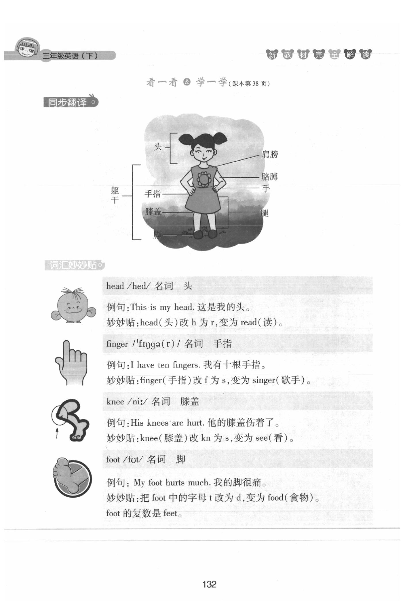 課本三年級英語下冊滬教牛津版 參考答案第132頁