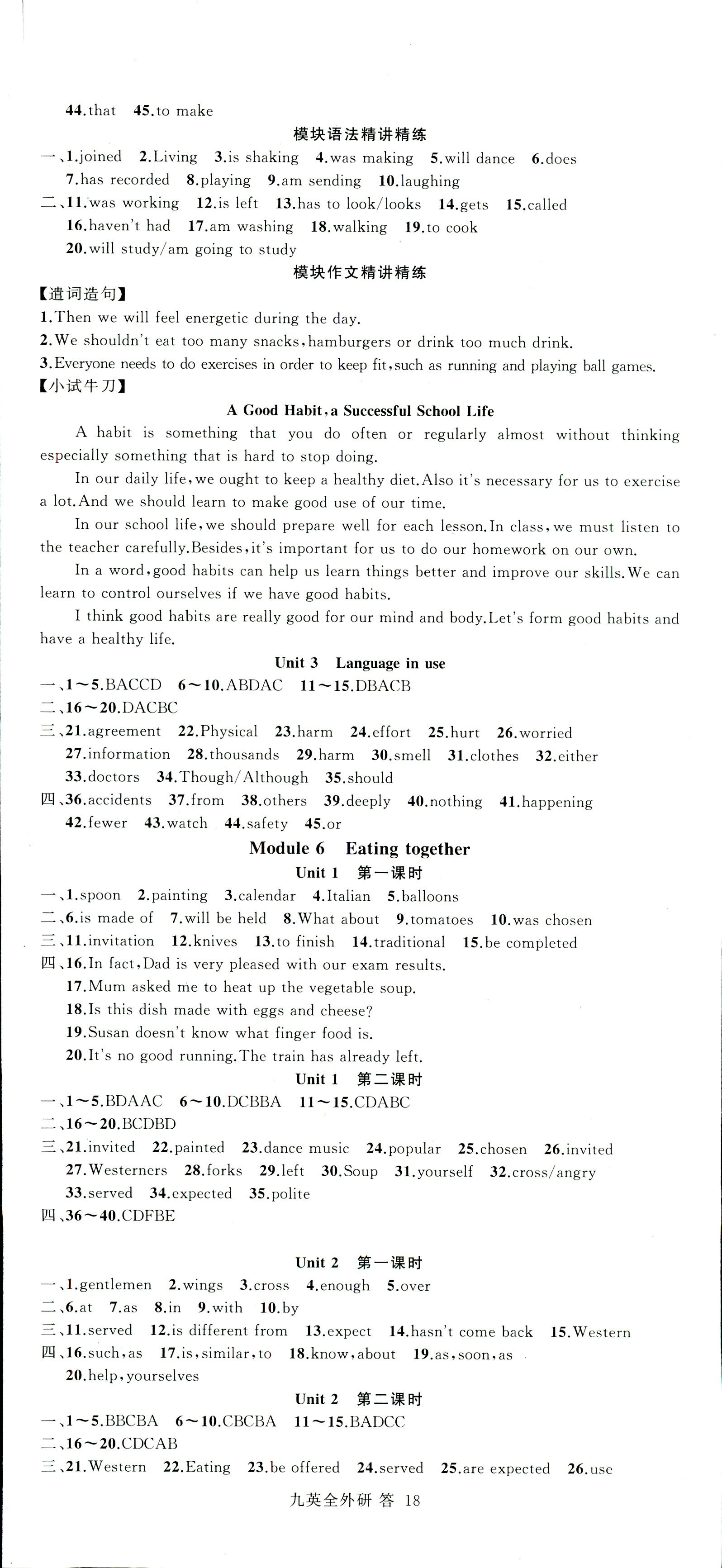 2018年名師面對面同步作業(yè)本九年級英語全一冊外研版浙江專版 第17頁