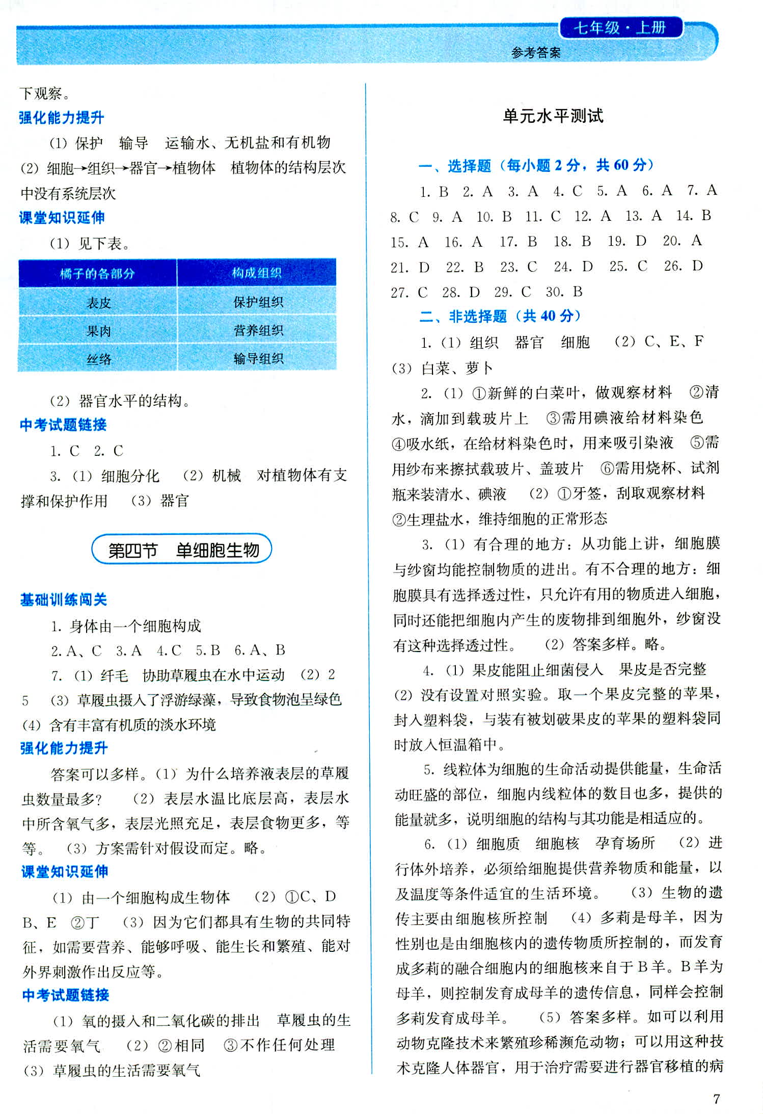 2018年人教金學(xué)典同步解析與測(cè)評(píng)七年級(jí)生物學(xué)上冊(cè)人教版 第7頁(yè)