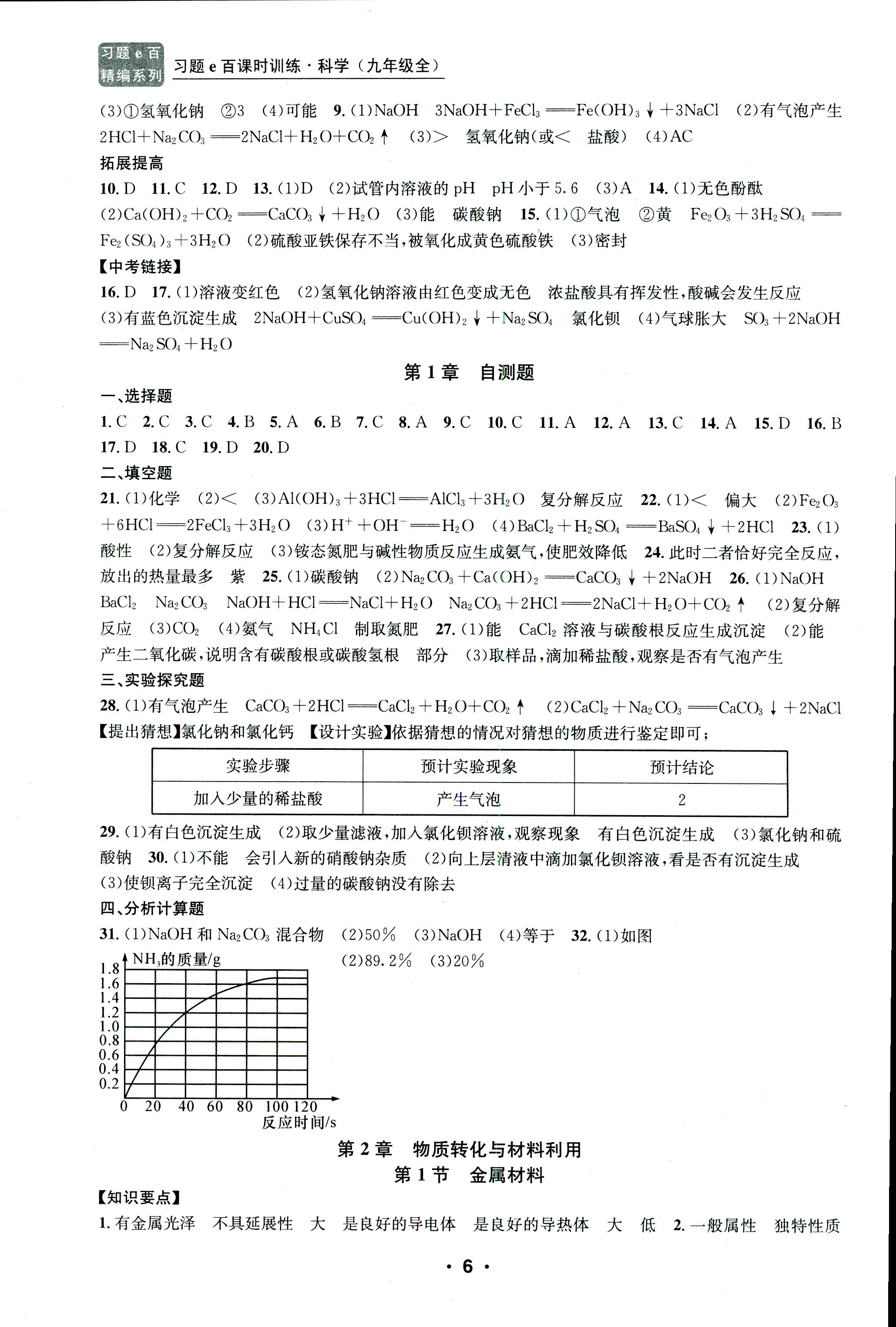 2018年習(xí)題E百課時訓(xùn)練九年級科學(xué)全一冊浙教版 第6頁