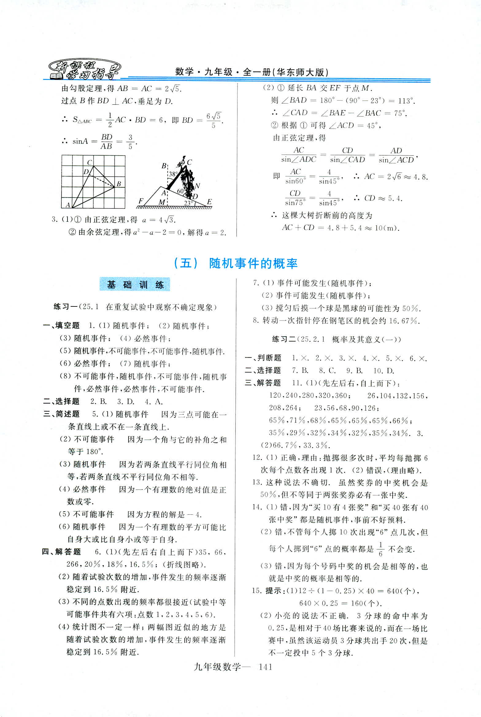 2018年新课程学习指导九年级数学全一册华东师大版 第13页