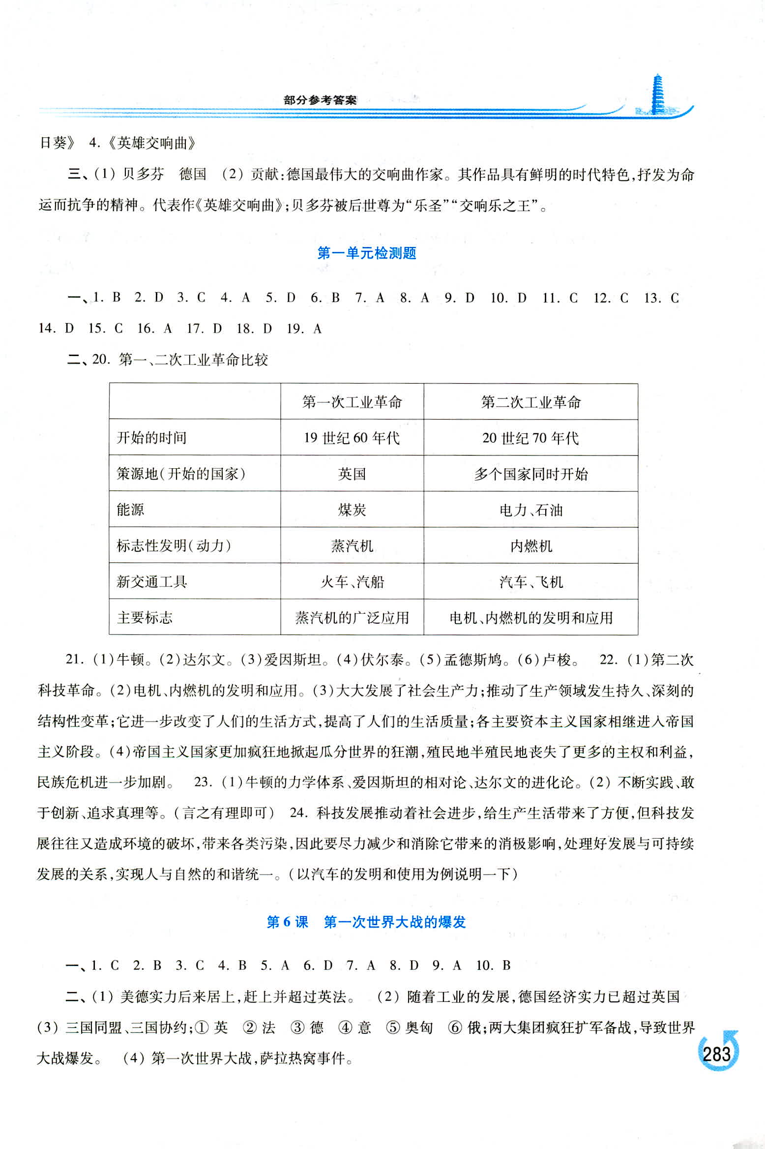 2018年学习检测九年级世界历史全一册华东师大版 第17页