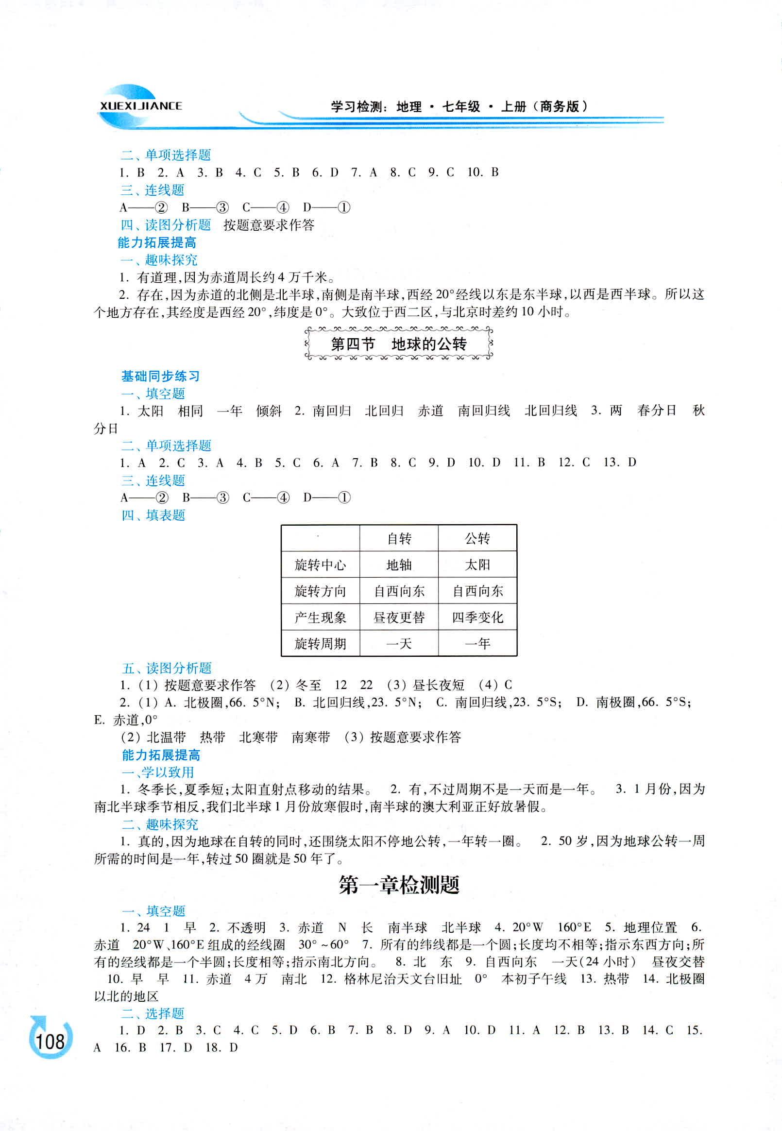 2018年學(xué)習(xí)檢測七年級地理上冊商務(wù)版 第2頁