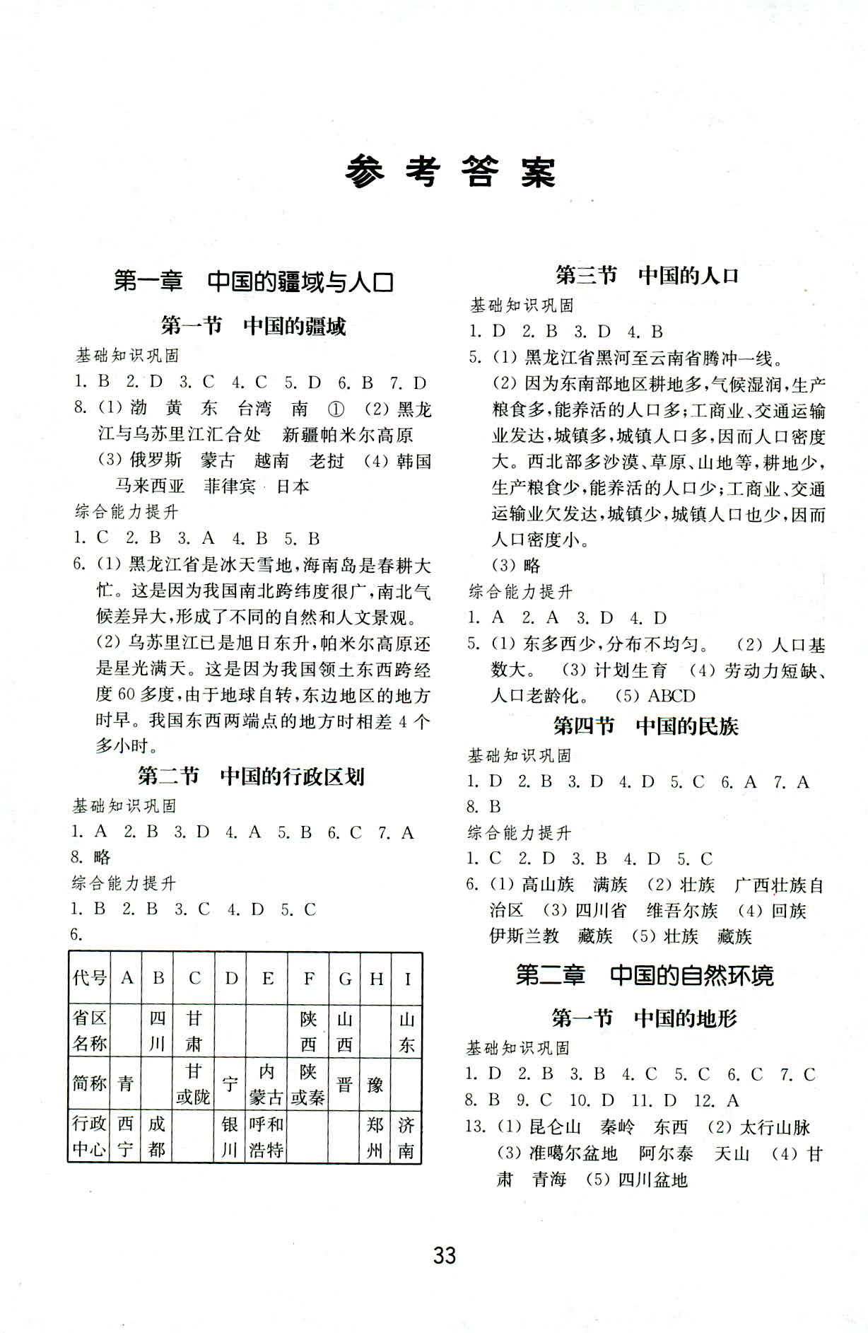 2018年初中基础训练八年级地理上册湘教版山东教育出版社 第1页