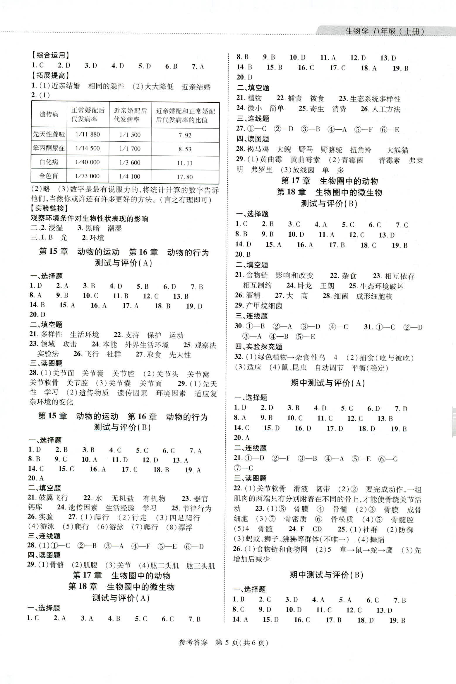 2018年新課程同步學(xué)案八年級生物學(xué)上冊北師大版 第5頁