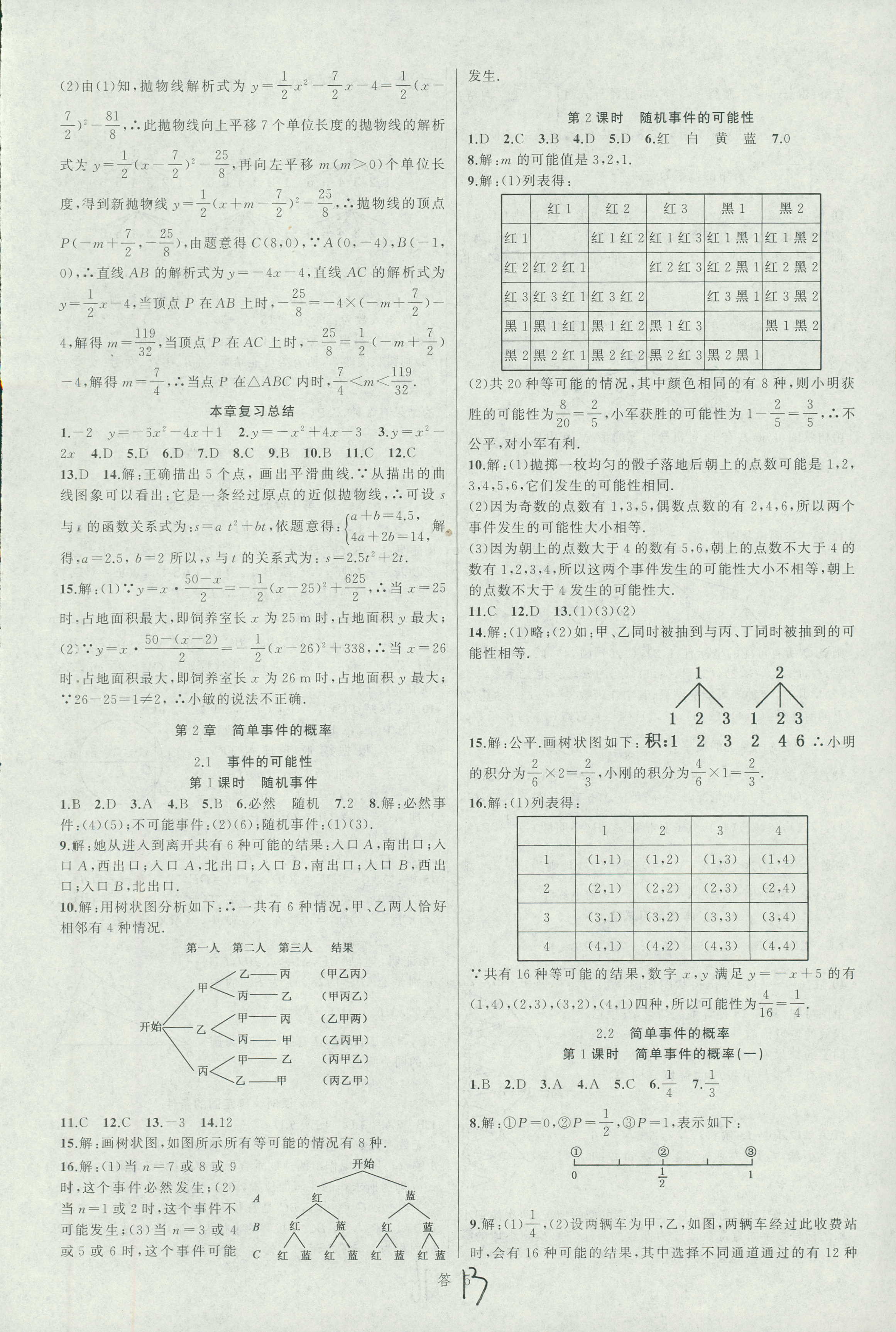 2018年名師面對(duì)面同步作業(yè)本九年級(jí)數(shù)學(xué)全一冊(cè)浙江專(zhuān)版 第13頁(yè)