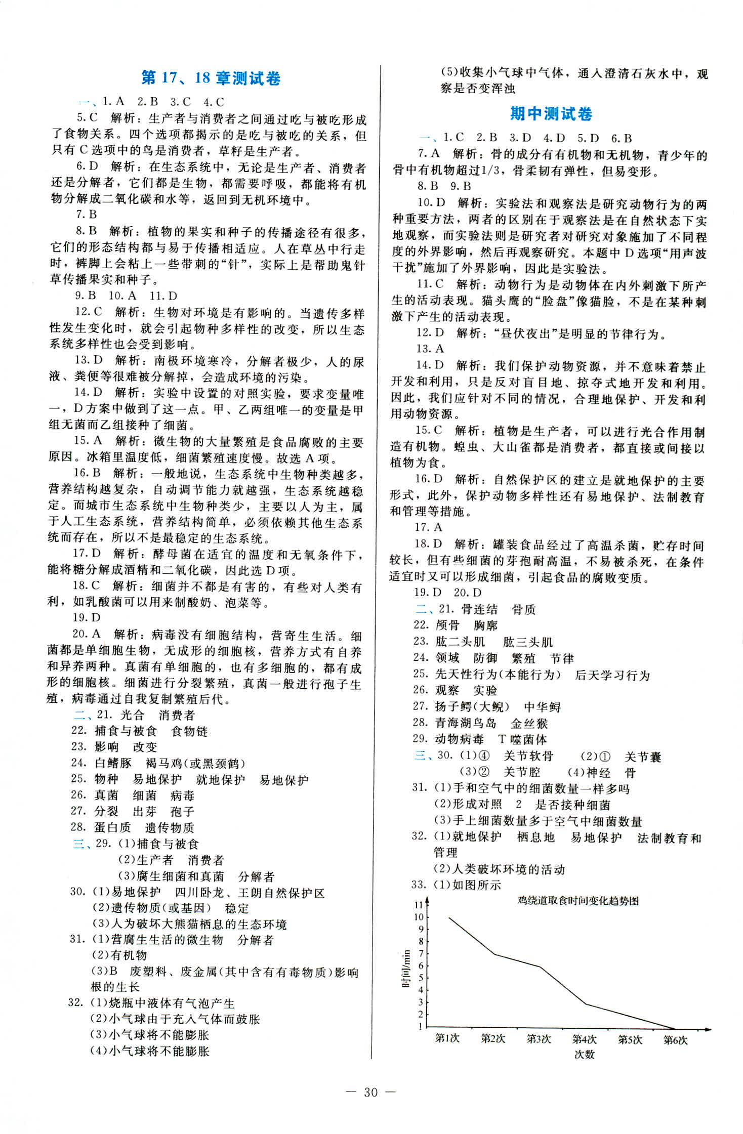 2018年课内课外直通车八年级生物上册北师大版 第7页