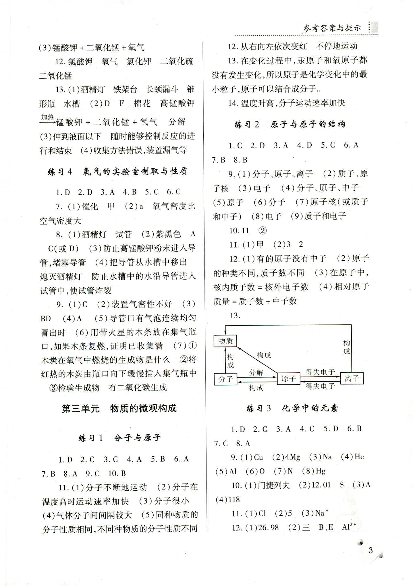 2018年課堂練習(xí)冊(cè)九年級(jí)化學(xué)上冊(cè)A版 第3頁(yè)