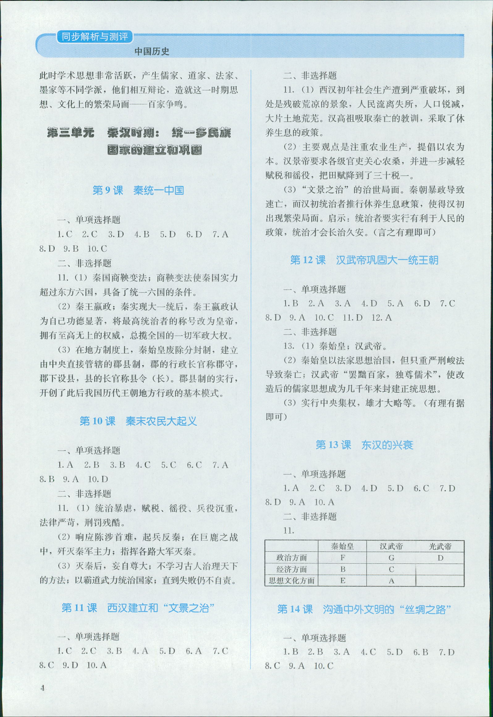 2018年人教金學(xué)典同步解析與測評七年級中國歷史上冊人教版 第4頁