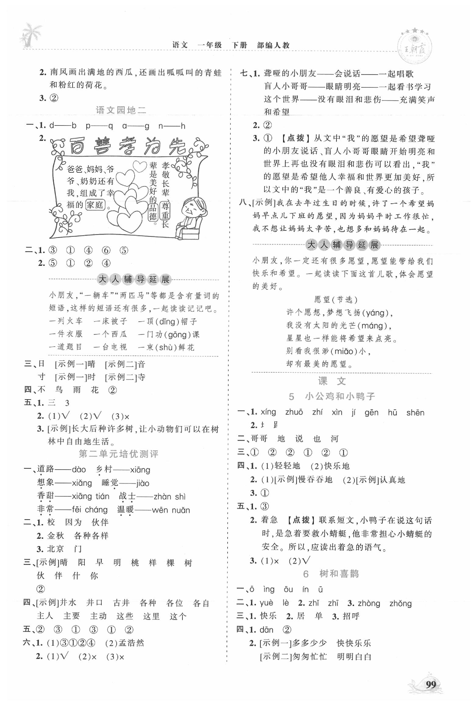 2020年王朝霞德才兼?zhèn)渥鳂I(yè)創(chuàng)新設計一年級語文下冊人教版 第3頁