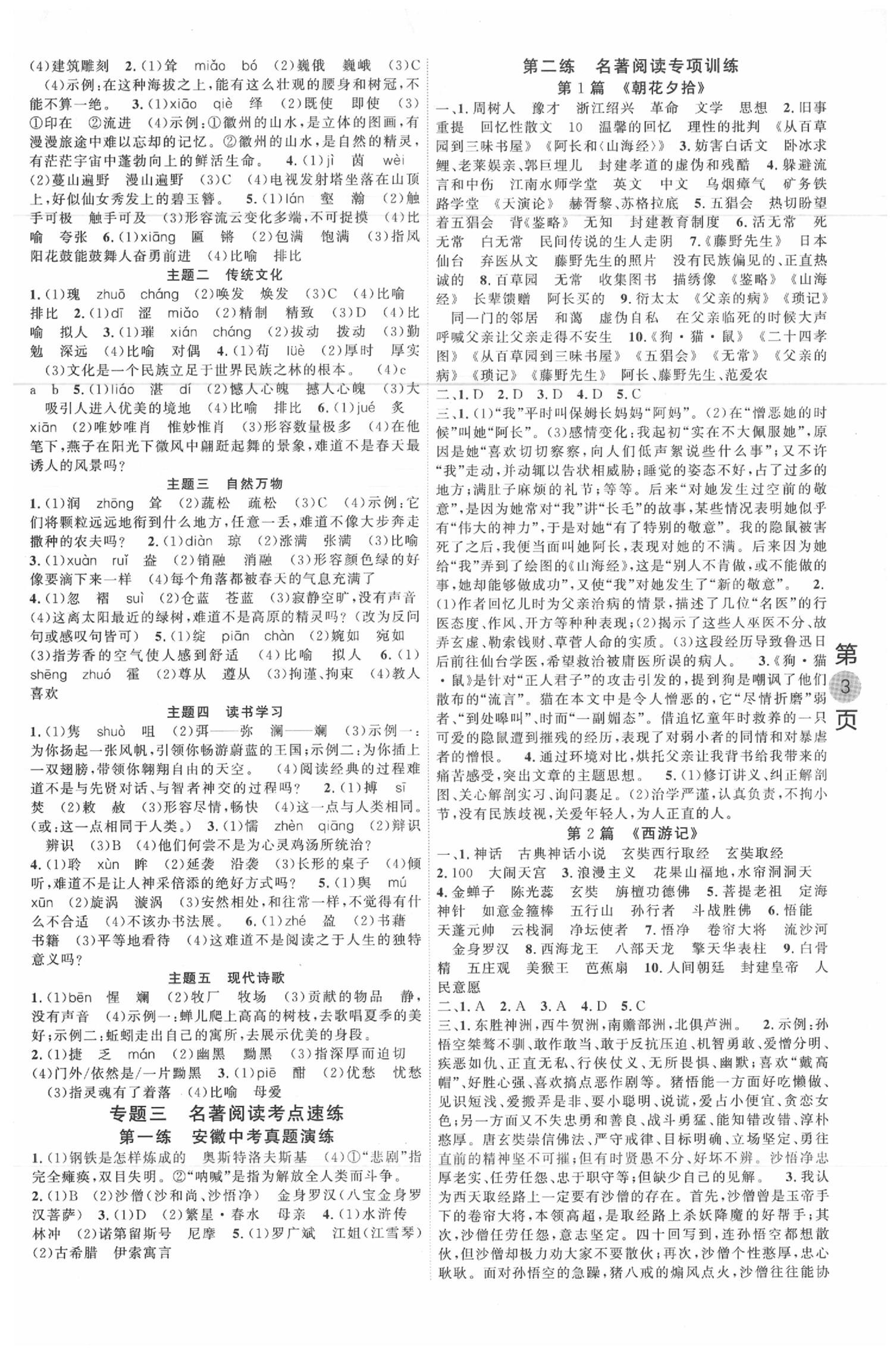 2020年名校密參中考語文安徽專版 第3頁