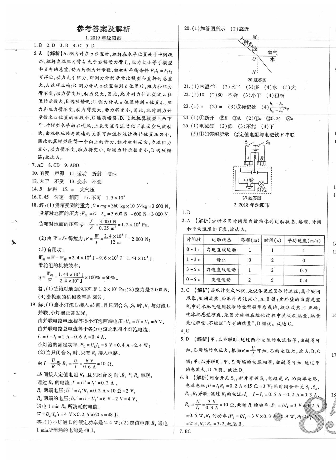 2020年中考123試題精編物理遼寧專版 第1頁