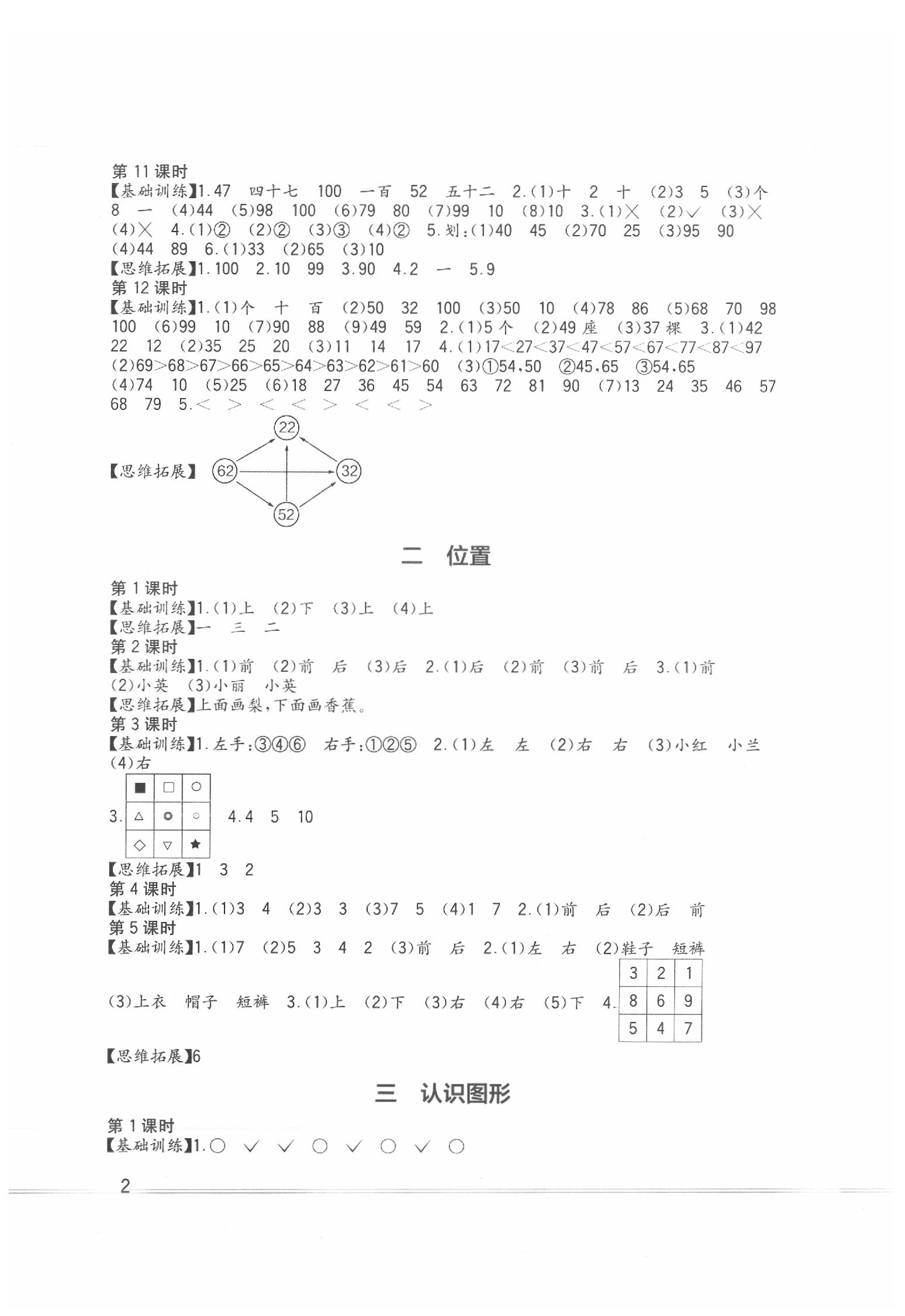 2020年小學生學習實踐園地一年級數學下冊西師大版 第2頁