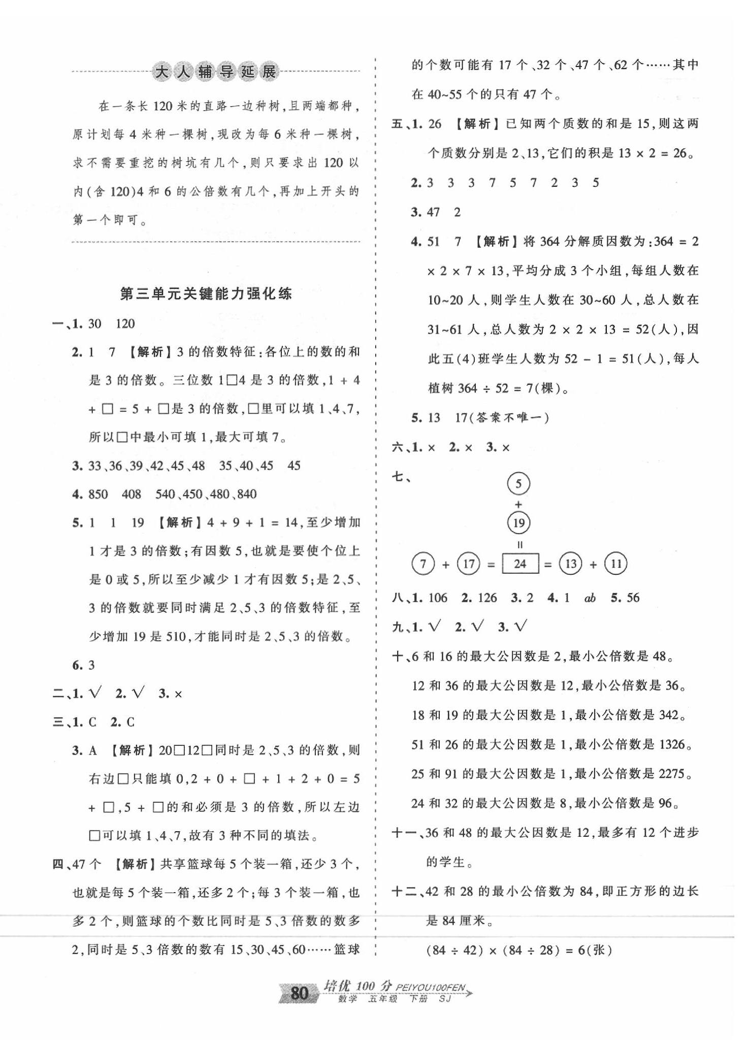 2020年王朝霞培优100分五年级数学下册苏教版 第4页