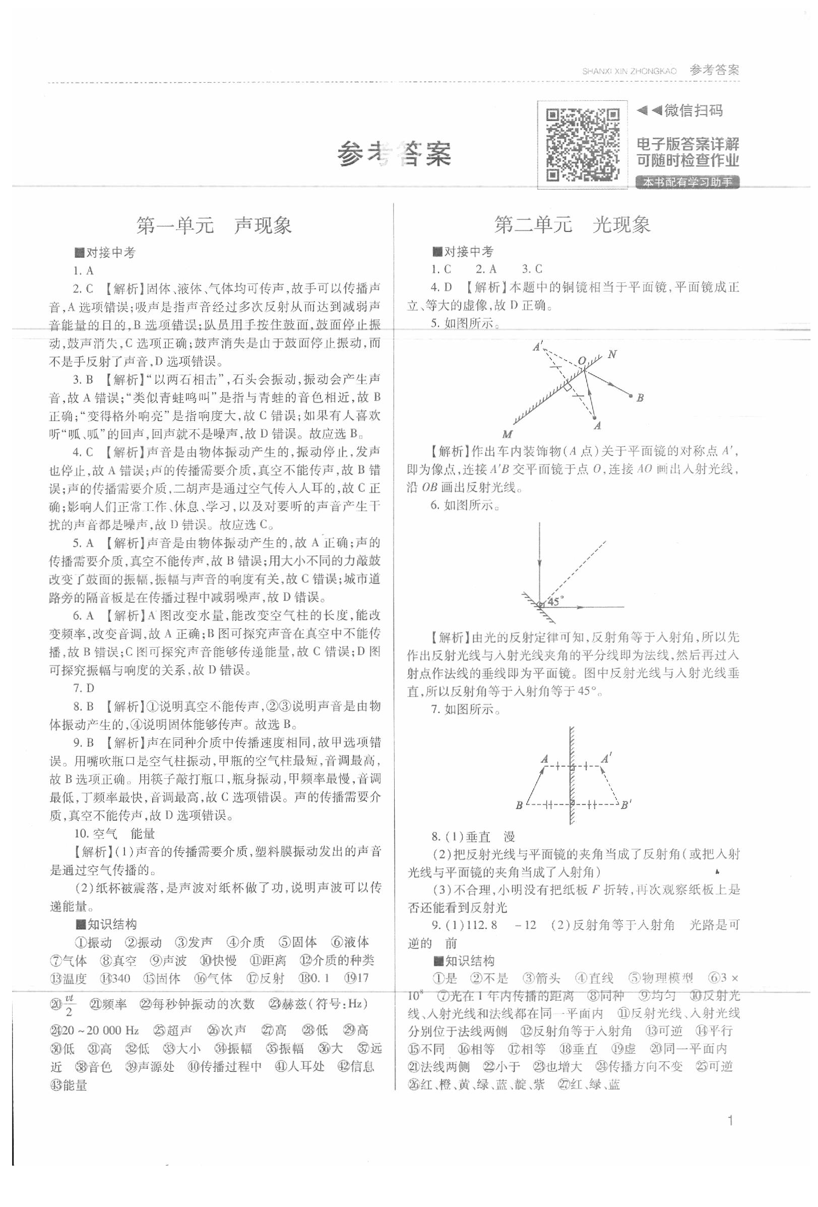 2020年山西新中考物理 參考答案第2頁