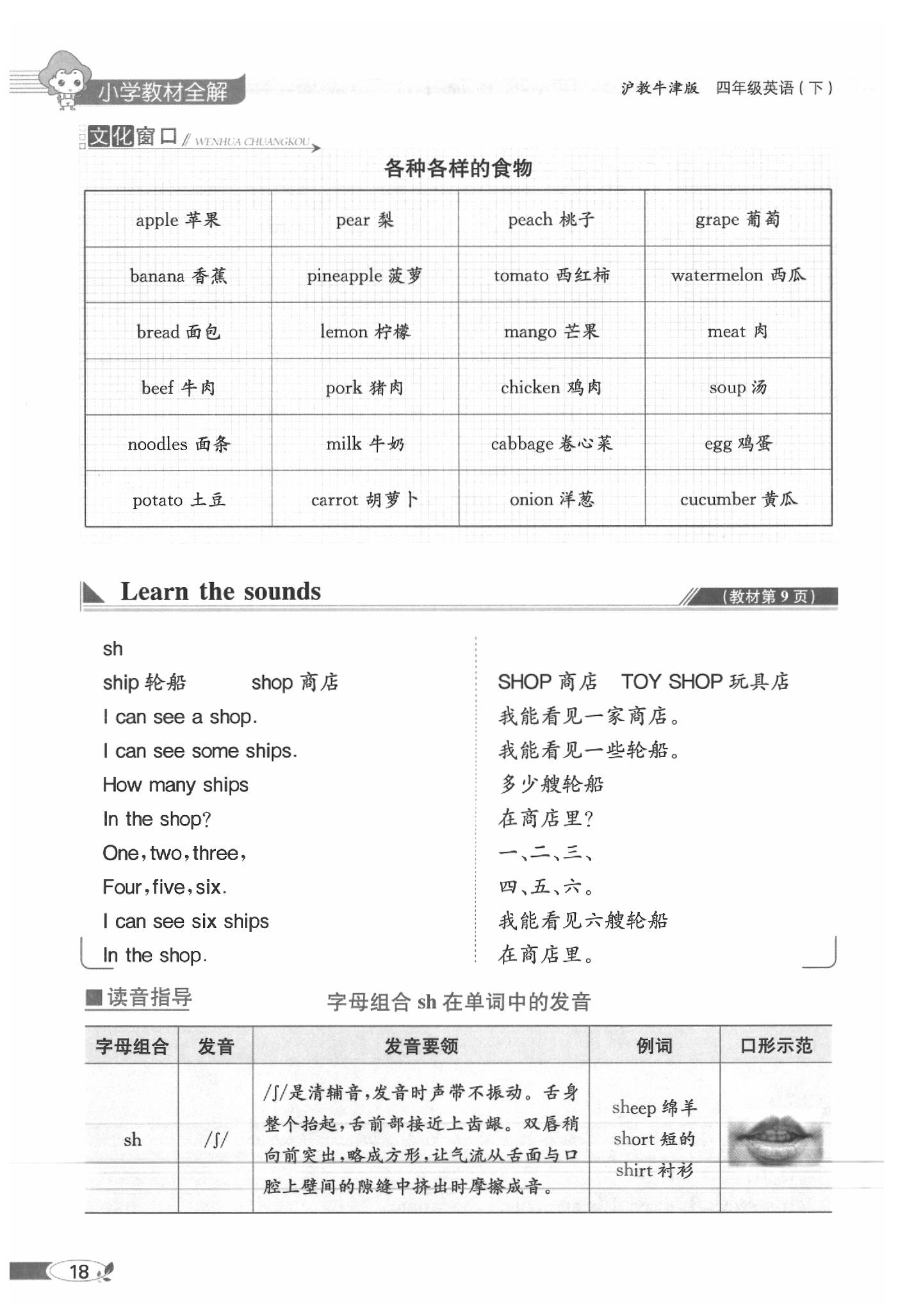 2020年課本四年級(jí)英語(yǔ)下冊(cè)滬教牛津版 第18頁(yè)