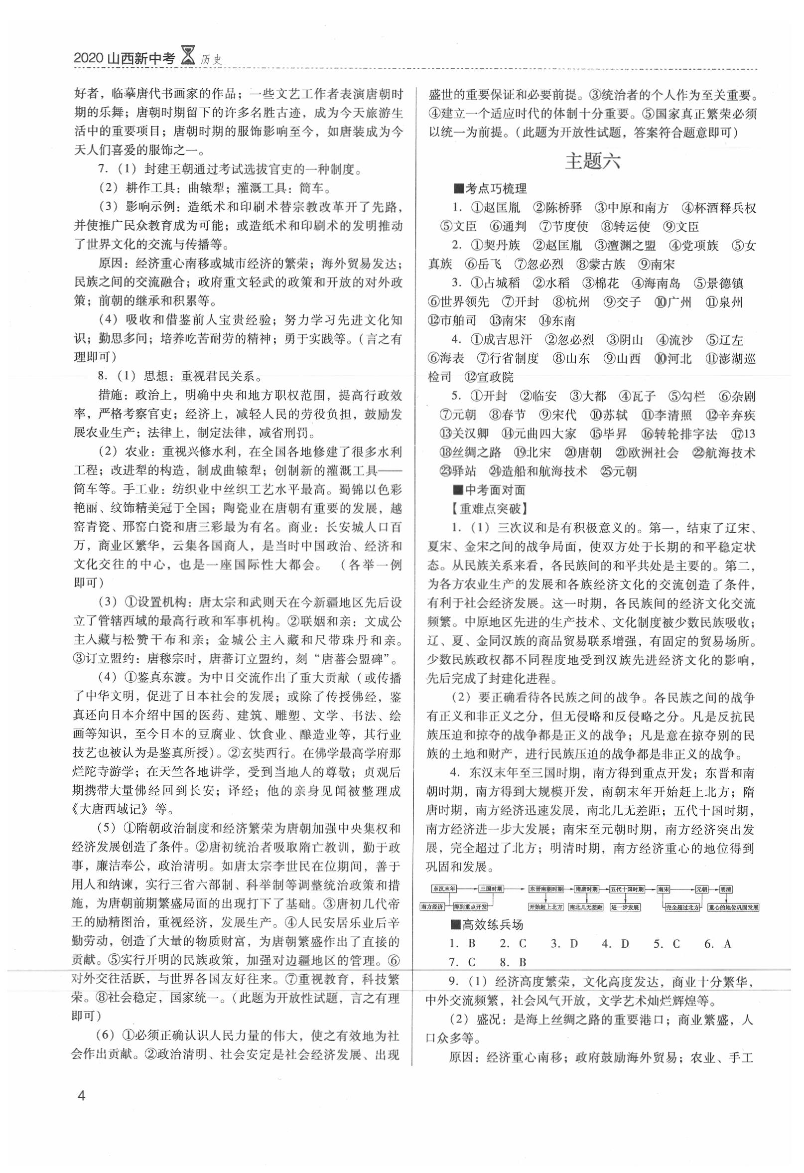 2020年山西新中考?xì)v史 參考答案第5頁(yè)