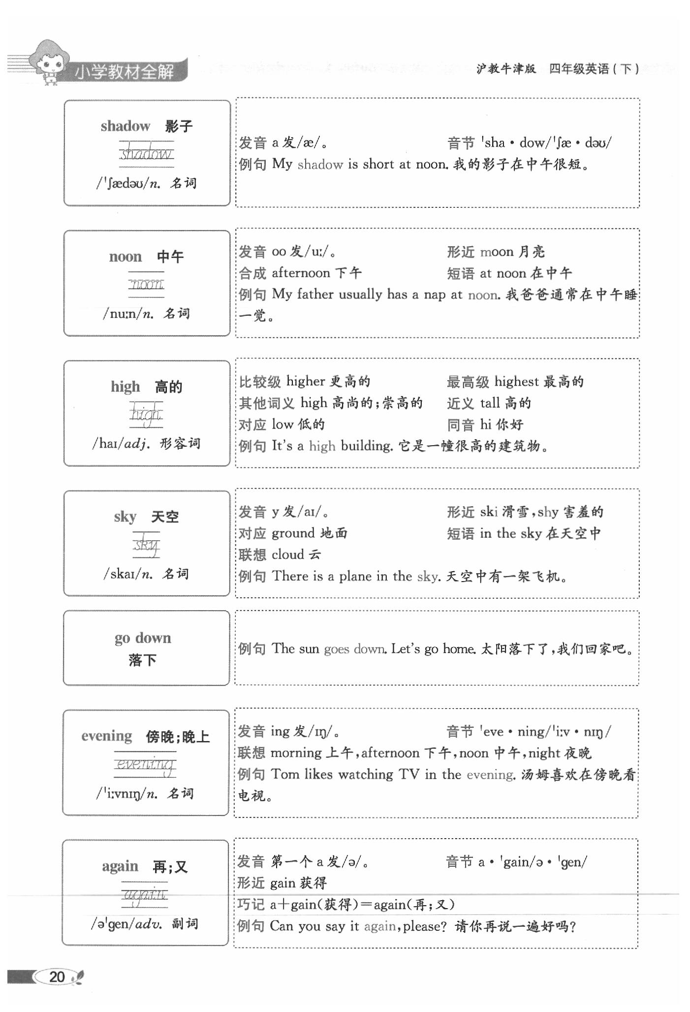 2020年課本四年級英語下冊滬教牛津版 第20頁