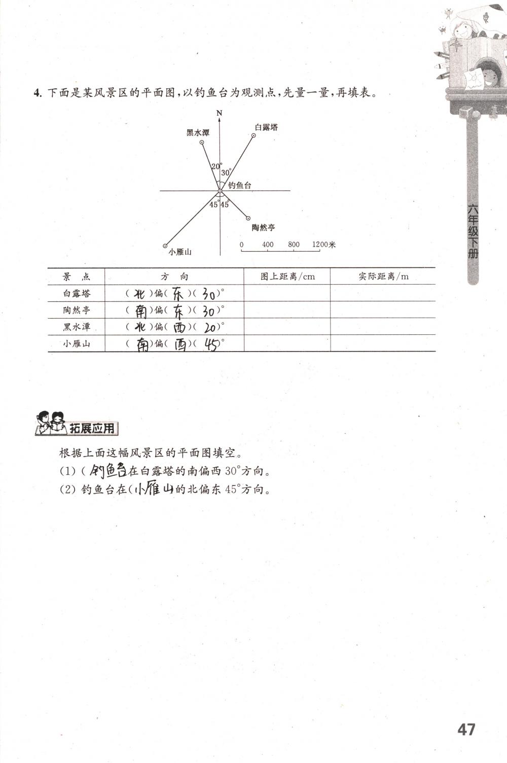 2018年课课练小学数学六年级下册苏教版 第47页