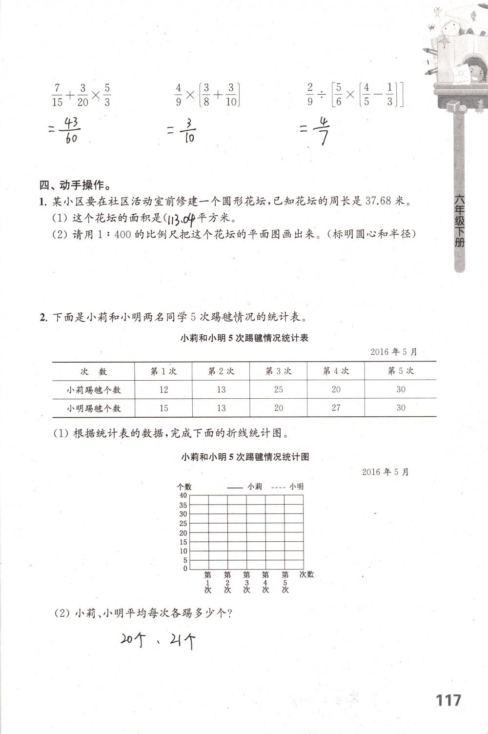 2018年课课练小学数学六年级下册苏教版 第117页