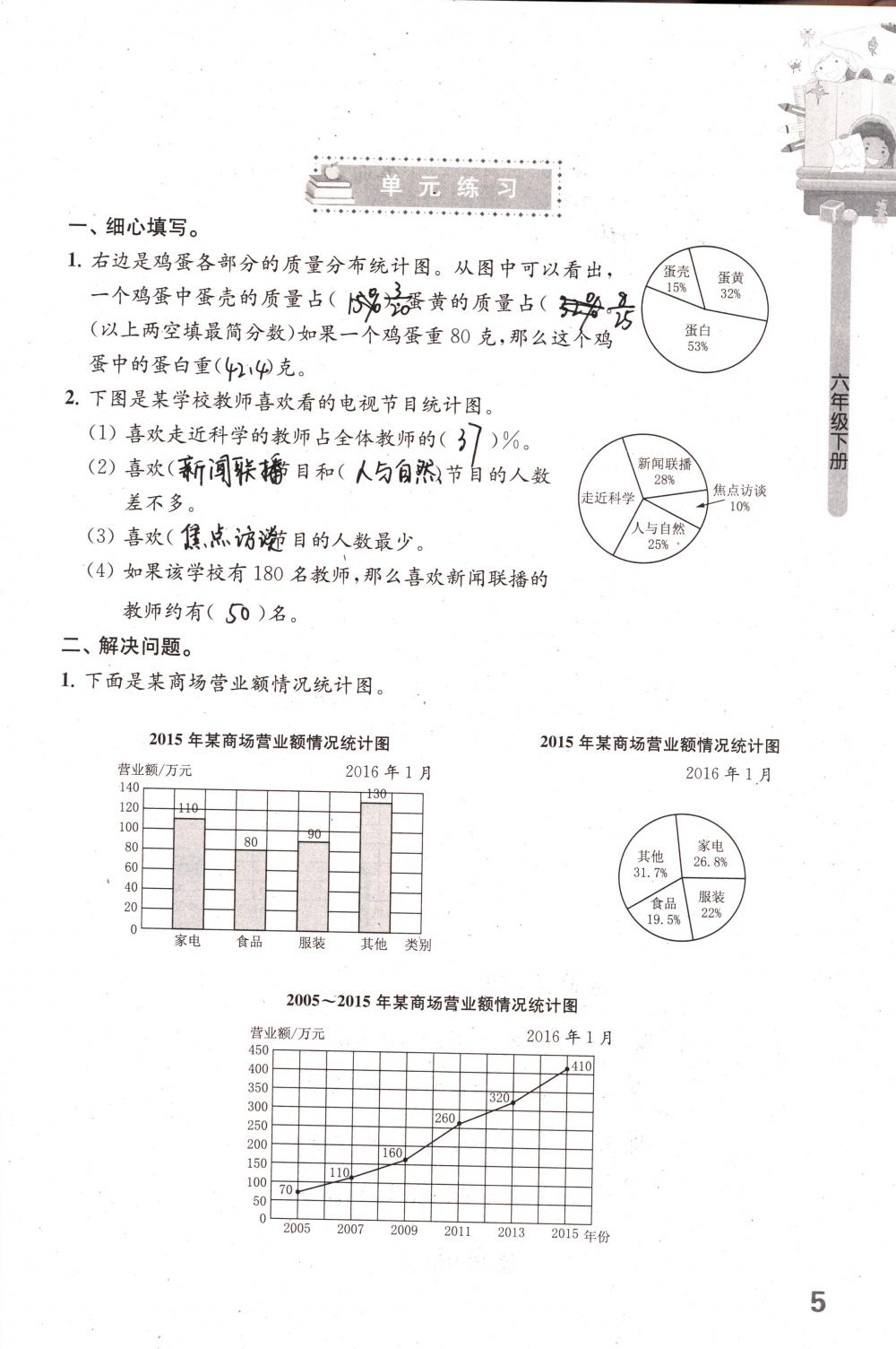 2018年课课练小学数学六年级下册苏教版 第5页