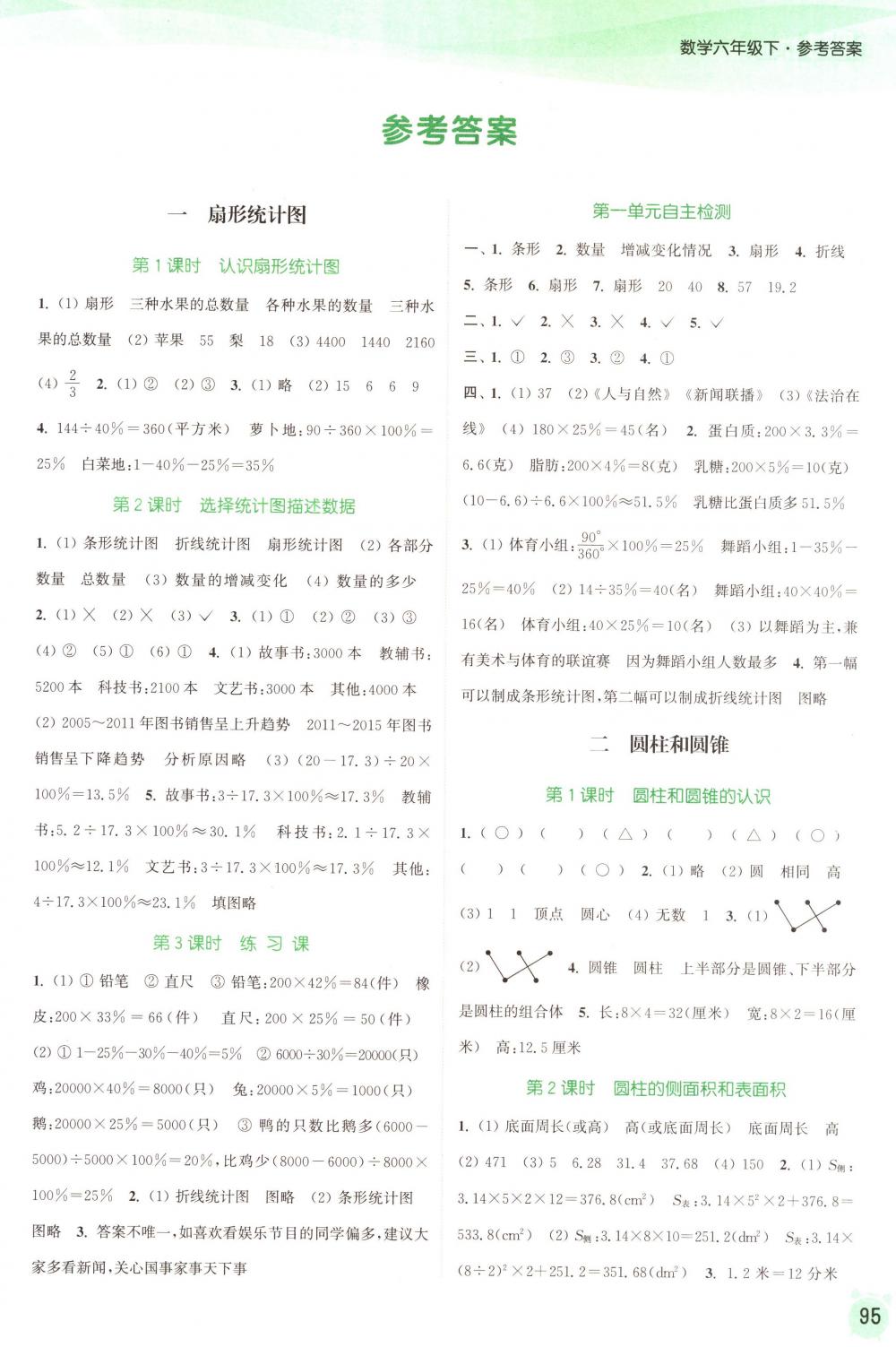 2018年通城學(xué)典課時(shí)作業(yè)本六年級(jí)數(shù)學(xué)下冊(cè)蘇教版 第1頁(yè)